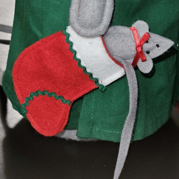 Vintage Christmas Mouse Set 13in Tall Holiday Decor Holiday Collectables - Picture 4 of 15